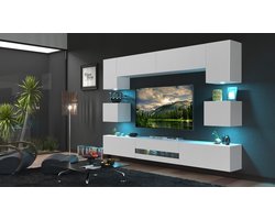 Tv Meubel - Next DAN1-17W-M8-1B - Led - Wit mat - 257 cm