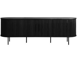 TV meubel Nola eikenhout 180x40x55 cm - Zwart