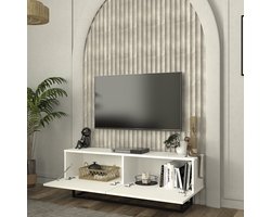 Tv-meubel Nolven kort frame 125x32x47 cm wit [en.casa]