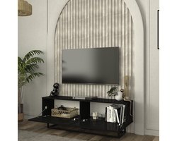 Tv-meubel Nolven kort frame 125x32x47 cm zwart [en.casa]