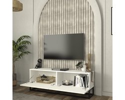 Tv-meubel Nolven lang frame 125x32x47 cm wit [en.casa]
