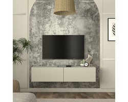 Tv-meubel Nolven zwevend 135x32x30 cm grijsbeige [en.casa]