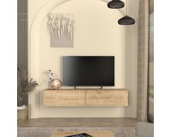 Tv-meubel Nolven zwevend 160x32x30 cm eikenkleurig [en.casa]