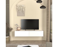 Tv-meubel Nolven zwevend 160x32x30 cm wit [en.casa]