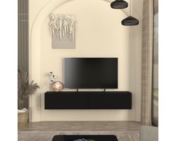 Tv-meubel Nolven zwevend 160x32x30 cm zwart [en.casa]