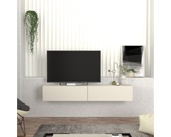 Tv-meubel Nolven zwevend 180x32x30 cm grijsbeige [en.casa]