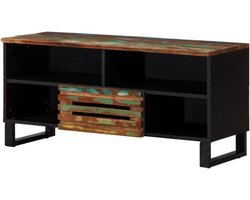 Tv-meubel - Opbergkast - Woonkamer Inrichten - Massief Acaciahout - 100x34x46 cm - Veelkleurig