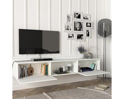 Tv-meubel Paltamo zwevend 180x31x29,5 cm wit