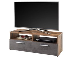 tv-meubel Rana | 95 x 35 x 36 cm | Anthracite Oak-design - Emob - Woonkamerkasten - Bruin; Antraciet - MDF - Woonkamerkasten - Op voorraad