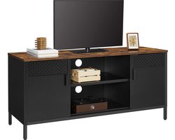 Tv-meubel - RetroDesign - verstelbare planken - geschikt voor 55 inch TV - vintage bruin-zwart