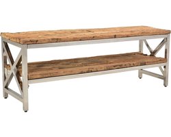 TV-Meubel - Rixos Sleeper Wood - Zilveren frame - 140 x 40 cm Hoogte 50 cm