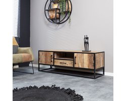 TV meubel Sanne - Tv meubel mangohout - Tv meubel naturel 145 cm