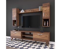 TV Meubel Set Alta Walnoot Melamine 180x48,6x35 cm
