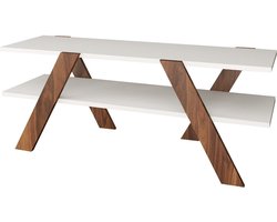 TV Meubel - Stijlvol Walnoot & Wit Design - 120x45x33,1cm - Duurzaam Melamine Materiaal