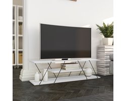 TV Meubel - Stijlvol Zwart & Wit - 120x33x30cm - Duurzaam Melamine