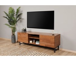 TV Meubel - Stijlvolle Walnoot Afwerking - Ruime Afmetingen 150x50x41 cm - Praktische TV-Kast
