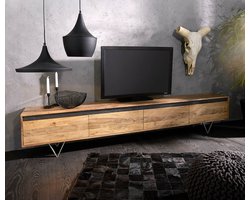 TV-meubel Stonegrace acacia natuur 240 cm 4 deuren design meubilair 4 deuren