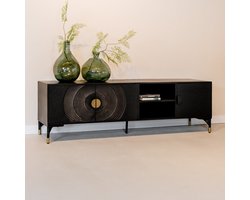TV-Meubel Sun | Zwart | Mangohout