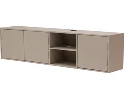 Tv-Meubel Taupe Mangohout - 3-Deurs - 160x30x40cm - Loiza - Giga Meubel