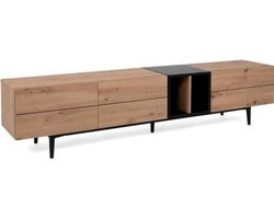 Tv-meubel Ted 195cm 3 deuren - eik/zwart