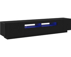 Tv-meubel | Televisiekast | Tv-kast 2 pcs Zwart 200 x 35 x 40 cm Bewerkt hout