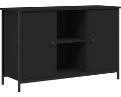 Tv-meubel | Televisiekast | Tv-kast | Mediameubel 100x35x65 cm bewerkt hout zwart