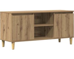 Tv-meubel | Televisiekast | Tv-kast | Mediameubel 102x35x50 cm bewerkt hout artisanaal eikenkleur