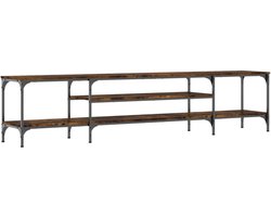Tv-meubel | Televisiekast | Tv-kast | Mediameubel 201x35x45 cm bewerkt hout en ijzer gerookt eikenkleur
