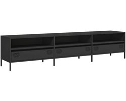 Tv-meubel | Televisiekast | Tv-kast | Mediameubel 202x39x43,5 cm koudgewalst staal zwart