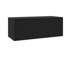 Tv-meubel | Televisiekast | Tv-kast | Mediameubel 80x34x30 cm bewerkt hout zwart