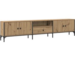 Tv-meubel | Televisiekast | Tv-kast | Mediameubel met lade 200x25x44 cm bewerkt hout artisanaal eiken