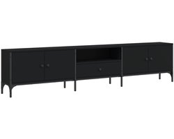 Tv-meubel | Televisiekast | Tv-kast | Mediameubel met lade 200x25x44 cm bewerkt hout zwart