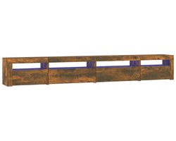 Tv-meubel | Televisiekast | Tv-kast | Mediameubel met LED-verlichting 270x35x40 cm gerookt eikenkleurig