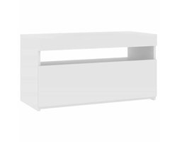Tv-meubel | Televisiekast | Tv-kast | Mediameubel met LED-verlichting 75x35x40 cm wit