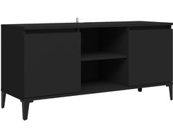 Tv-meubel | Televisiekast | Tv-kast | Mediameubel met metalen poten 103,5x35x50 cm zwart