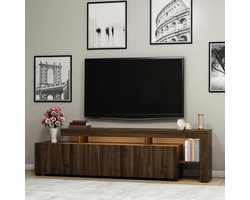 Tv-meubel Tijn met led-verlichting - 37x192x53 cm - MDF/walnoot