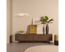 TV-meubel Tomar - Hardhout - Espresso Bruin - 200x50x40 cm (BxHxD) - MDF met fineer afwerking - Push-to-open systeem