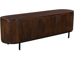 Tv-meubel Tora Donkerbruin 170cm Mangohout - Giga Meubel