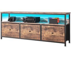TV Meubel - TV Dressoir - 3 lades - Led Verlichting - TV Standaard - TV Kast - 108x30x57cm