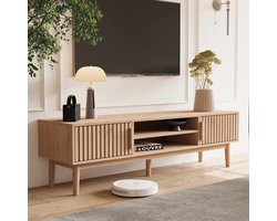 TV Meubel - TV Dressoir - TV Kast - Modern - Bruin - Tv Meubel Hout - TV Kastje - TV-Kasten - TV Standaard - 2 Deurs - 150x40x48cm