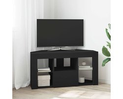 Tv-meubel | TV-kast | Hoek LED TV Kast Zwart 101 x 40 x 50 cm Bewerkt hout