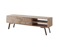 Tv meubel - Tv kast - Landelijk - Handgemaakt - 2 open compartimenten - 145x35x47 cm