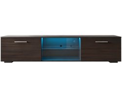 TV-meubel TV-Kast met LED Hoogglans UV Glas Zwart Woonkamer Opbergen Decoratie praktisch stijlvol 160x39x35 cm