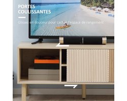 Tv Meubel – TV Kast – TV Dressoir – TV Stand – Meubel – Scandinavisch Design – 2 Schuifdeuren – Kabeldoorvoer – 115x40x49 cm – Geschikt tot 50 inch