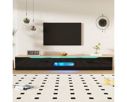 TV-meubel – TV-kast – TV-dressoir – TV-standaard – TV-bank – Hoogglans Afwerking – 180 cm Breed – Muur- en Vloerbevestiging