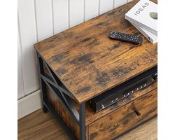 Tv meubel - Tv-meubel - Tv kast - 24.6 kg - MDF - Staal - Bruin - Zwart - 120 x 40 x 50 cm