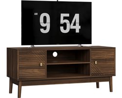 TV-meubel – Tv-meubelkast – Mediaconsol – Entertainment Meubel – Tv Kast – Walnoot Houtlook – 110 cm Breed – Geschikt Voor 32-45 Inch Televisies