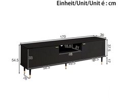 tv-meubel – tv-standaard – tv-kast – entertainmentmeubel – dressoir – Zwarte Uitvoering – Soft-Close Deuren – Gouden Accent Poten