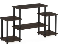 TV-meubel, TV-tafel, Donkerbruin/Zwart