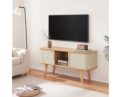 TV meubel Tysvær 120x40x58 cm naturel en cremewit [en.casa]